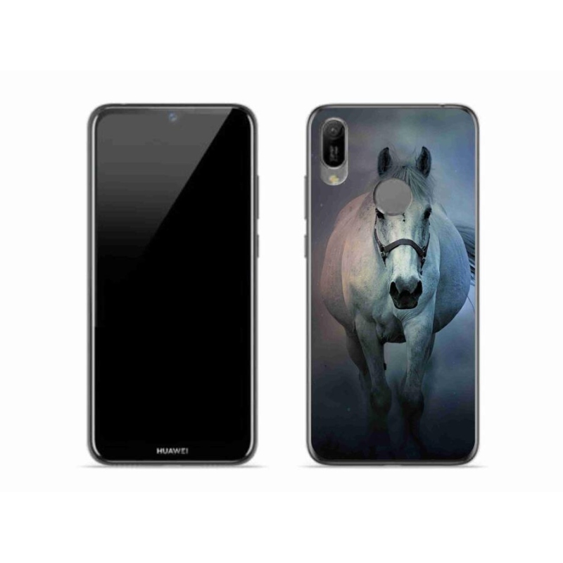 Gélový obal mmCase na mobil Huawei Y6 (2019) - bežiaci biely kôň