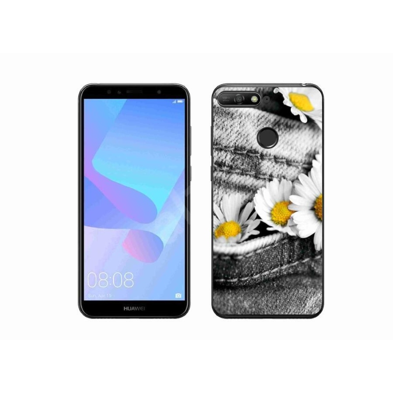 Gélový obal mmCase na mobil Huawei Y6 Prime (2018) - margaréty