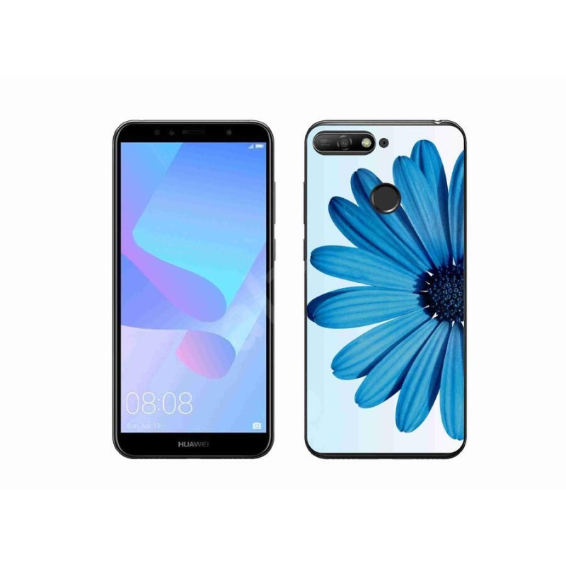 Gélový obal mmCase na mobil Huawei Y6 Prime 2018 - modrá margaréta