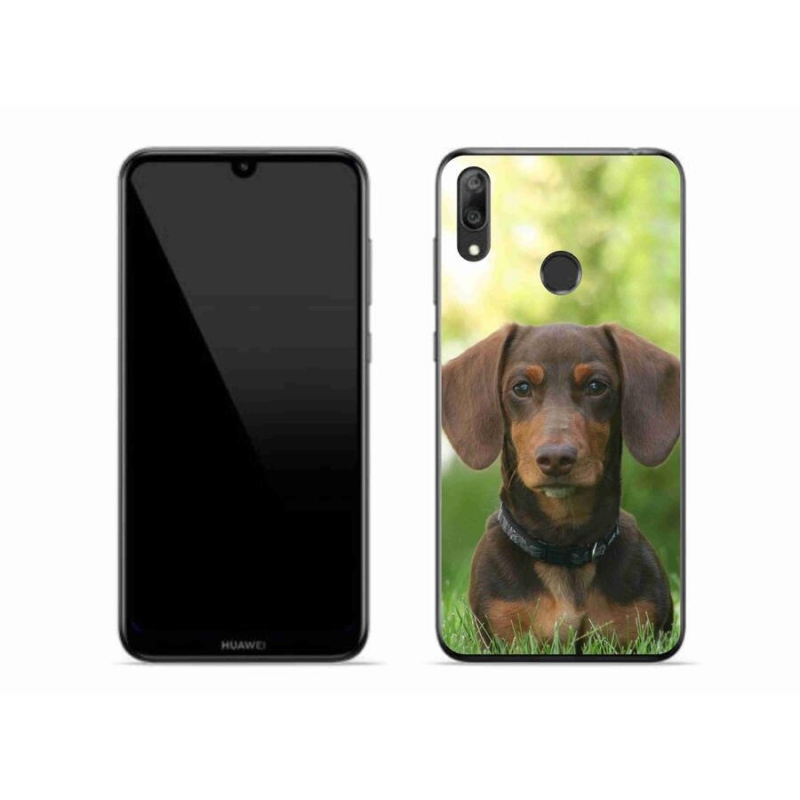 Gélový obal mmCase na mobil Huawei Y7 (2019) - hnedý jazvečík