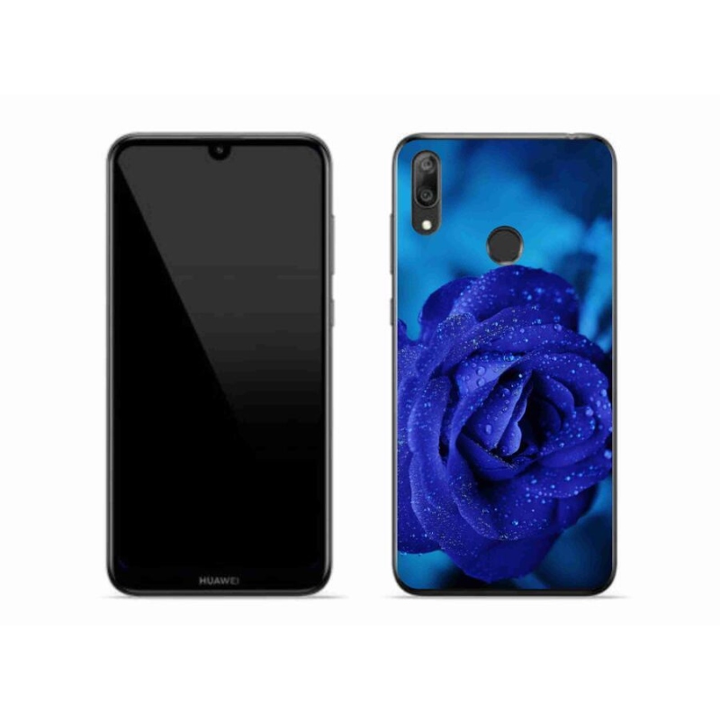 Gélový obal mmCase na mobil Huawei Y7 (2019) - modrá ruža