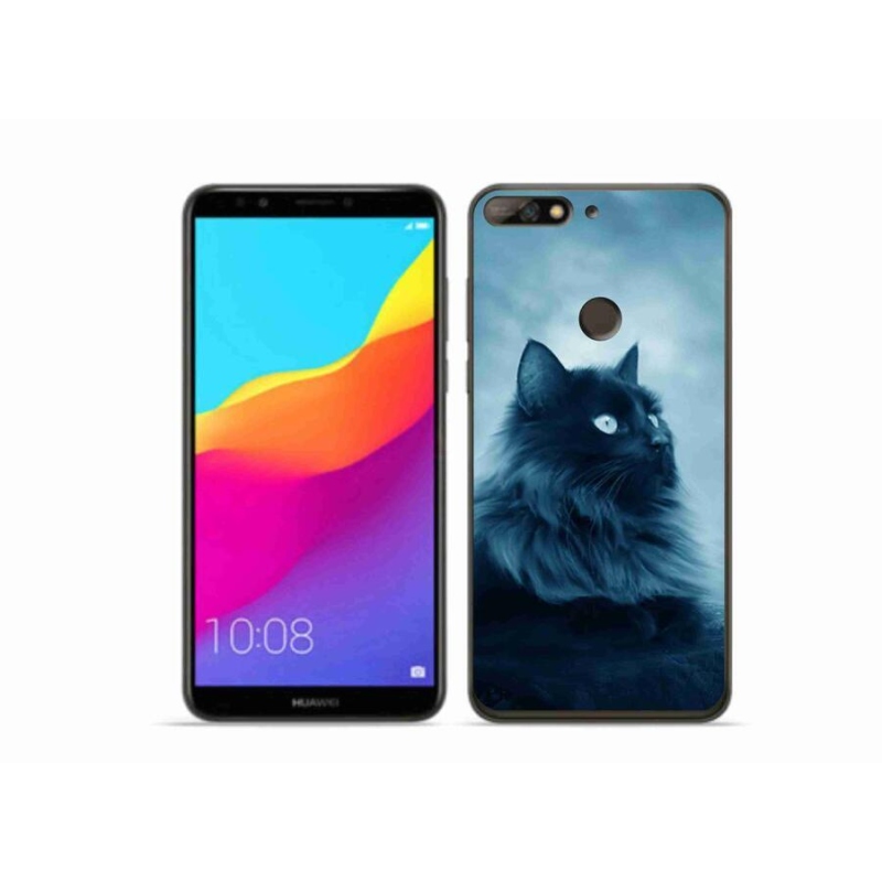 Gélový obal mmCase na mobil Huawei Y7 Prime (2018) - čierna mačka 1