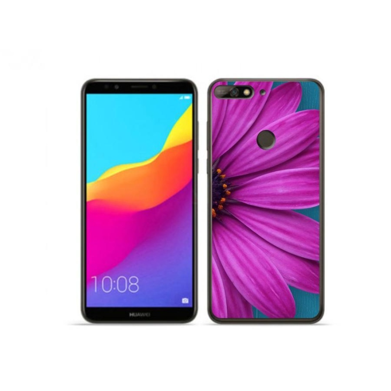 Gélový obal mmCase na mobil Huawei Y7 Prime (2018) - fialová margaréta