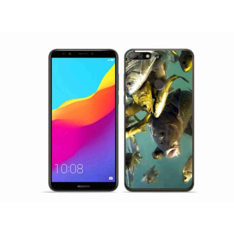 Gélový obal mmCase na mobil Huawei Y7 Prime (2018) - kŕdeľ rýb