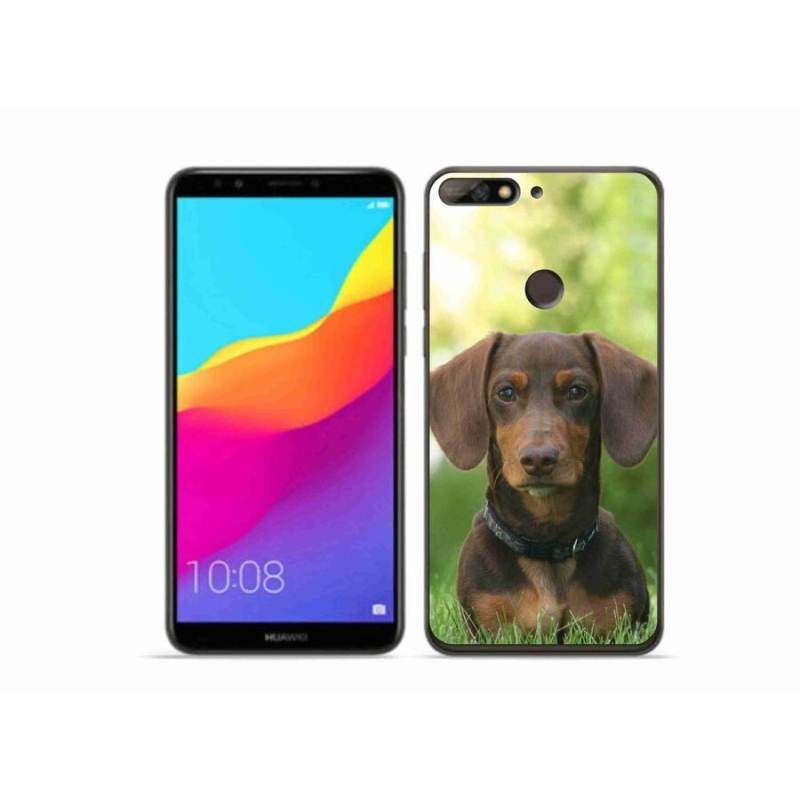 Gélový obal mmCase na mobil Huawei Y7 Prime (2018) - hnedý jazvečík