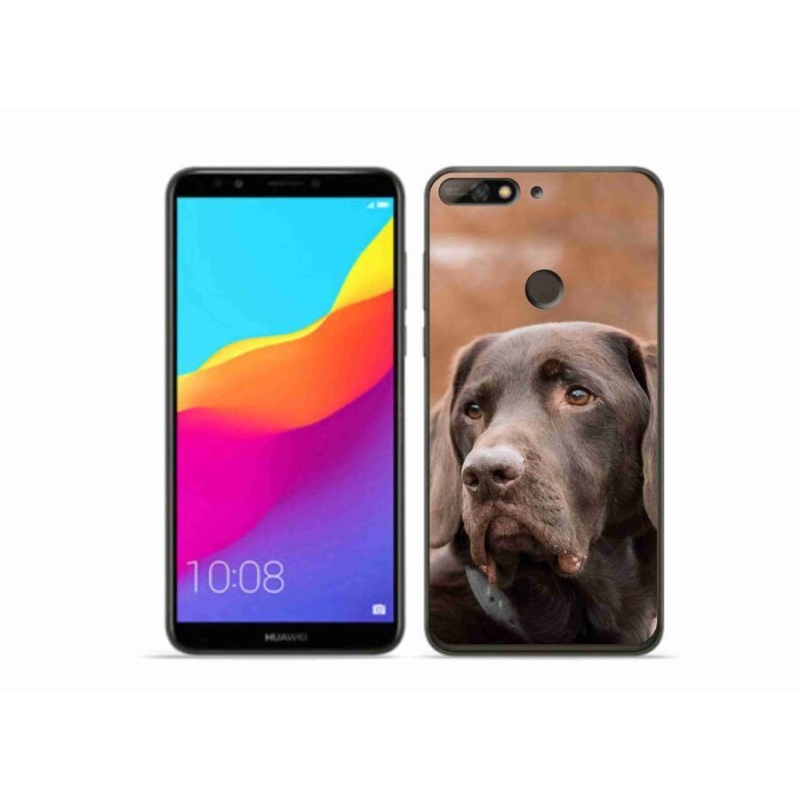 Gélový obal mmCase na mobil Huawei Y7 Prime (2018) - hnedý labrador