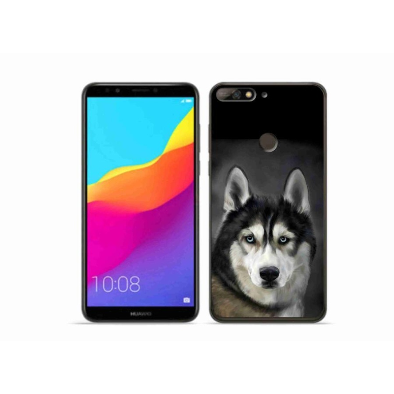 Gélový obal mmCase na mobil Huawei Y7 Prime (2018) - husky