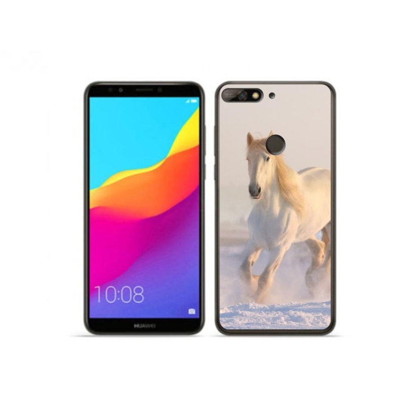 Gélový obal mmCase na mobil Huawei Y7 Prime (2018) - kôň v snehu