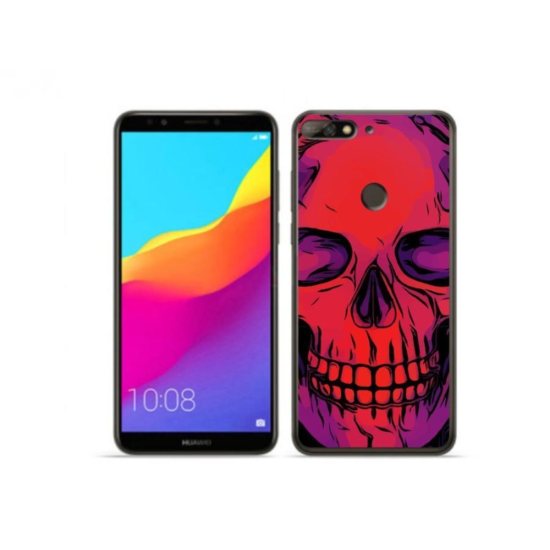 Gélový obal mmCase na mobil Huawei Y7 Prime (2018) - lebka