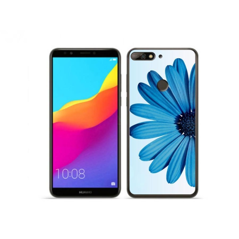 Gélový obal mmCase na mobil Huawei Y7 Prime (2018) - modrá margaréta