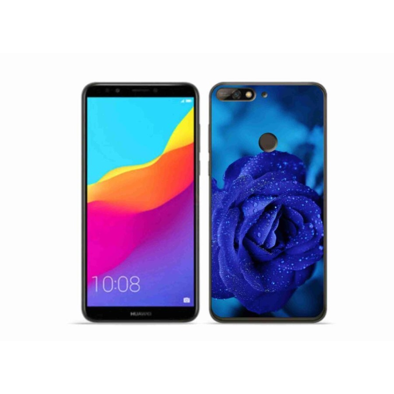 Gélový obal mmCase na mobil Huawei Y7 Prime (2018) - modrá ruža