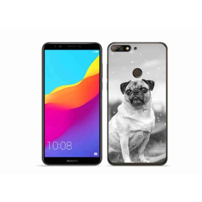 Gélový obal mmCase na mobil Huawei Y7 Prime (2018) - mops