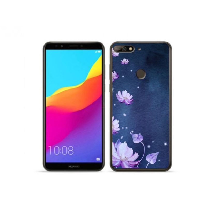 Gélový obal mmCase na mobil Huawei Y7 Prime (2018) - padajúce kvety