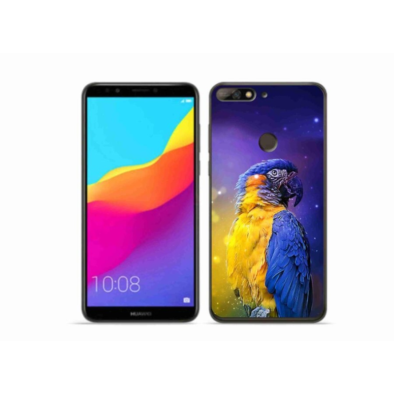 Gélový obal mmCase na mobil Huawei Y7 Prime (2018) - papagáj ara 1