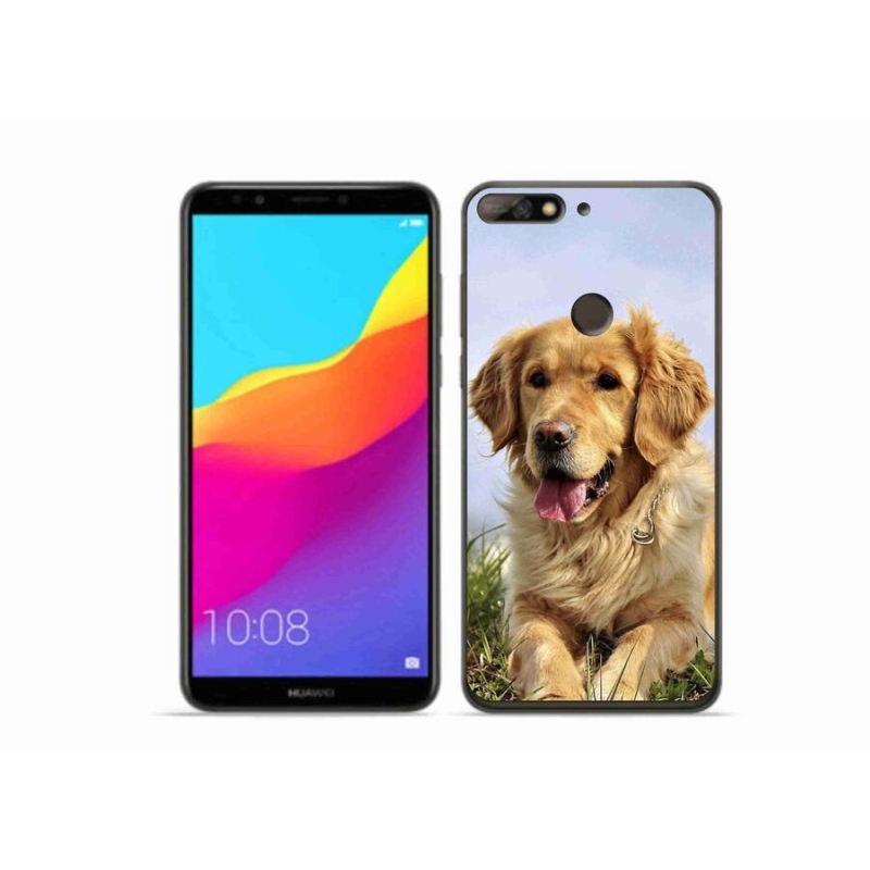 Gélový obal mmCase na mobil Huawei Y7 Prime (2018) - zlatý retriever