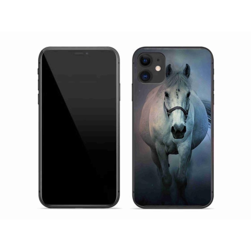 Gélový obal mmCase na mobil iPhone 11- bežiaci biely kôň