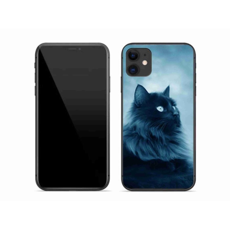 Gélový obal mmCase na mobil iPhone 11 - čierna mačka 1