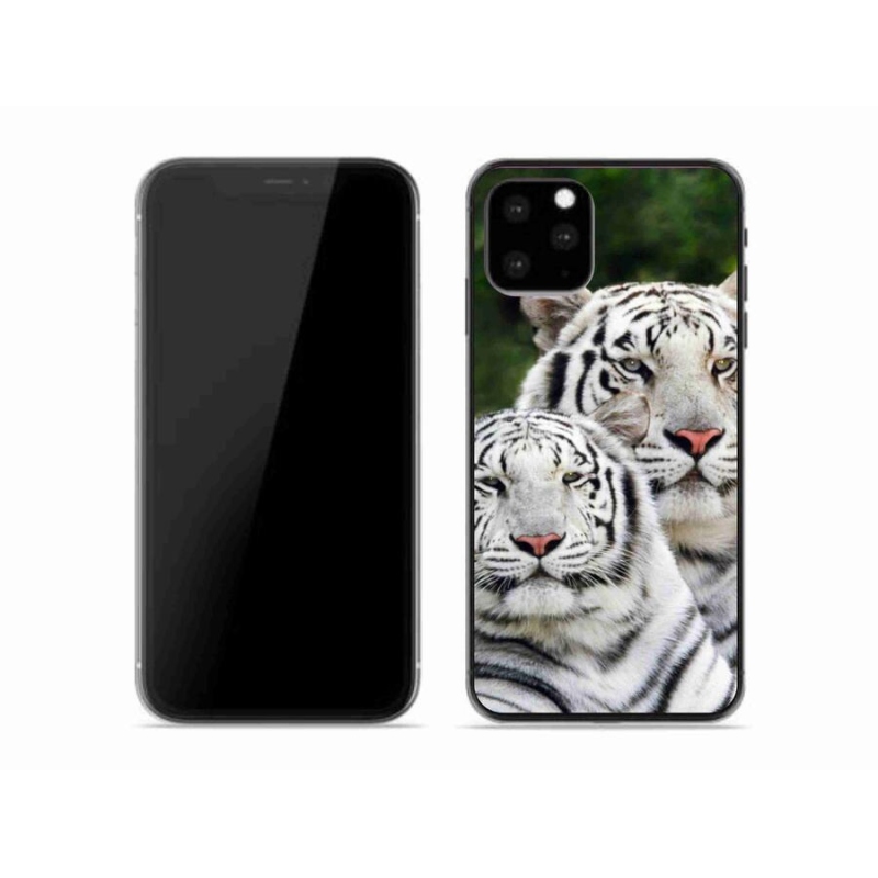 Gélový obal mmCase na mobil iPhone 11 Pro - bieli tigre