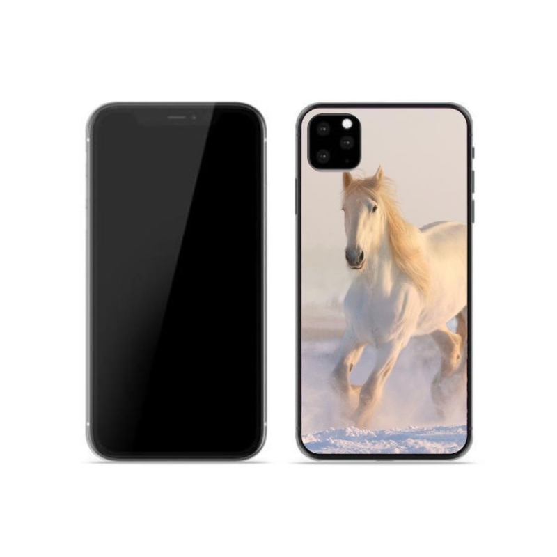 Gélový obal mmCase na mobil iPhone 11 Pro - kôň v snehu