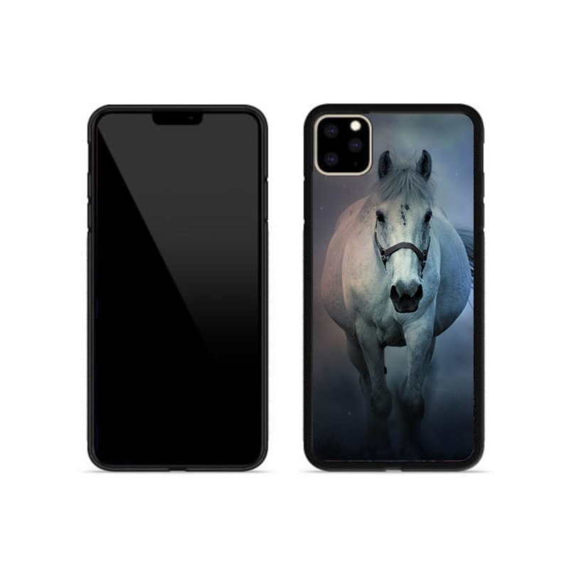 Gélový obal mmCase na mobil iPhone 11 Pro Max - bežiaci biely kôň