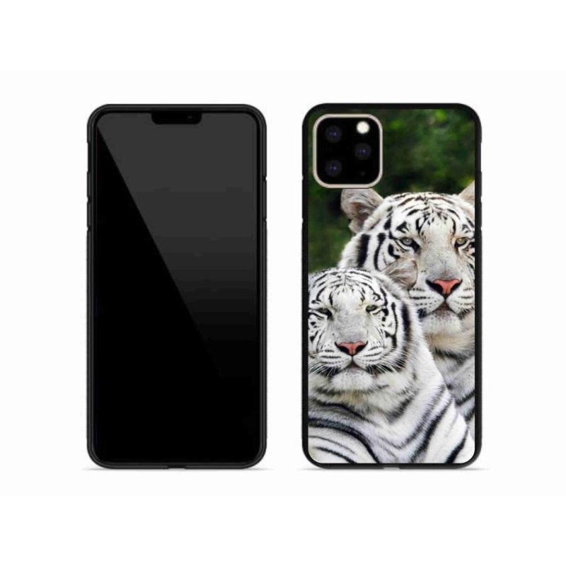 Gélový obal mmCase na mobil iPhone 11 Pro Max - bieli tigre