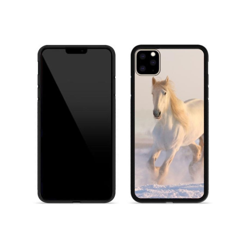 Gélový obal mmCase na mobil iPhone 11 Pro Max - kôň v snehu