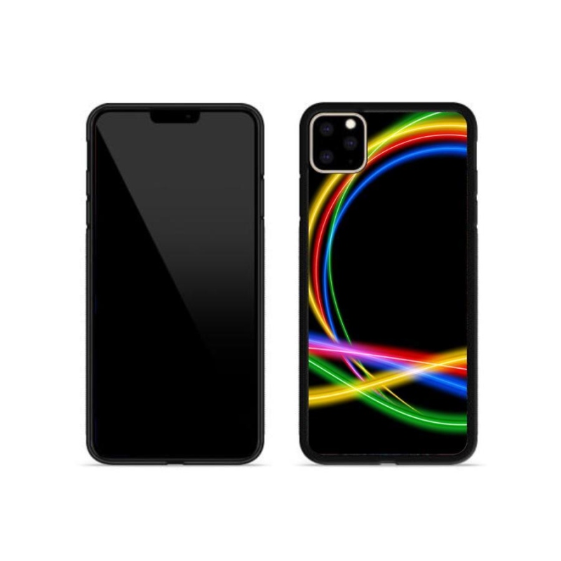 Gélový obal mmCase na mobil iPhone 11 Pro Max - neónové kruhy