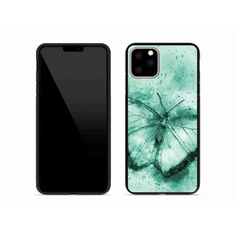 Gélový obal mmCase na mobil iPhone 11 Pro Max - zelený motýľ