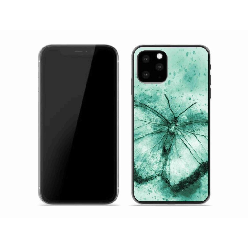 Gélový obal mmCase na mobil iPhone 11 Pro - zelený motýľ