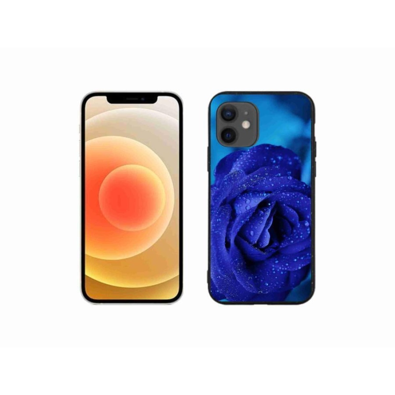 Gélový obal mmCase na mobil iPhone 12 mini - modrá ruža