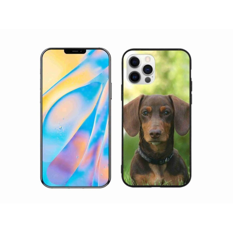 Gélový obal mmCase na mobil iPhone 12 Pro - hnedý jazvečík