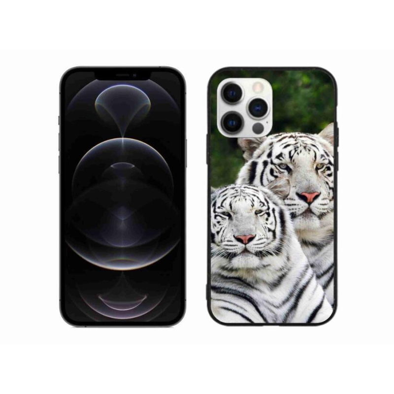 Gélový obal mmCase na mobil iPhone 12 Pro Max - bieli tigre