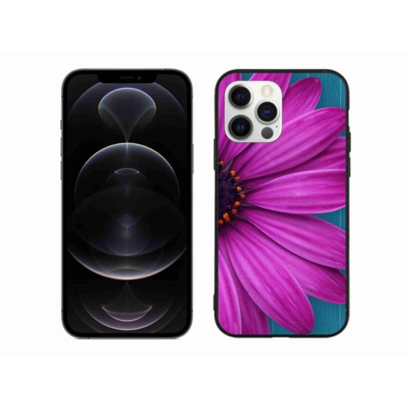 Gélový obal mmCase na mobil iPhone 12 Pro Max - fialová margaréta