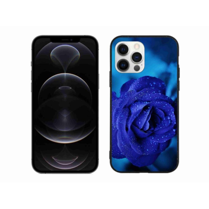 Gélový obal mmCase na mobil iPhone 12 Pro Max - modrá ruža