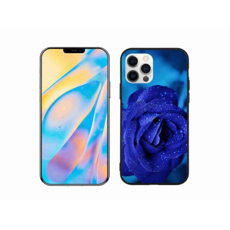 Gélový obal mmCase na mobil iPhone 12 Pro - modrá ruža