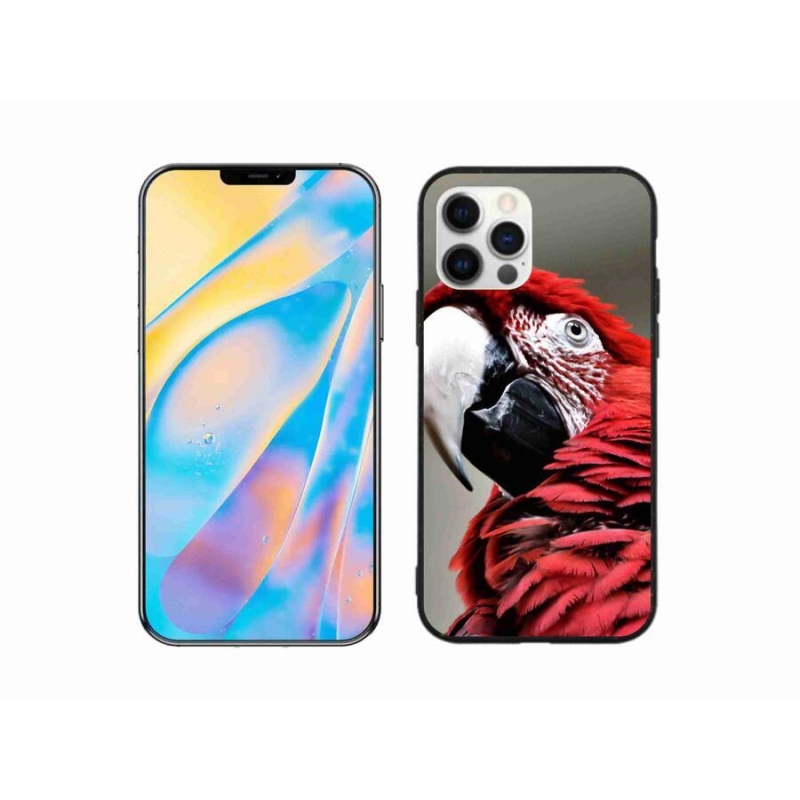 Gélový obal mmCase na mobil iPhone 12 Pro - papagáj ara červený