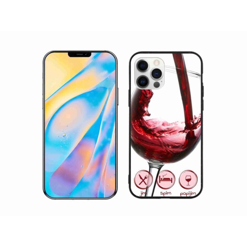 Gélový obal mmCase na mobil iPhone 12 Pro - pohárik vína červené