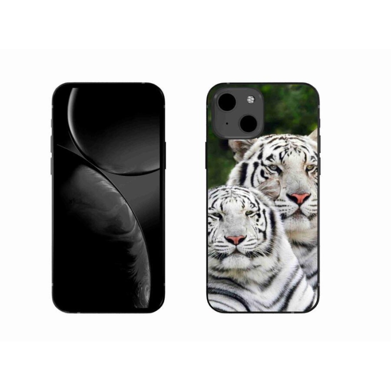 Gélový obal mmCase na mobil iPhone 13 6.1 - bieli tigre