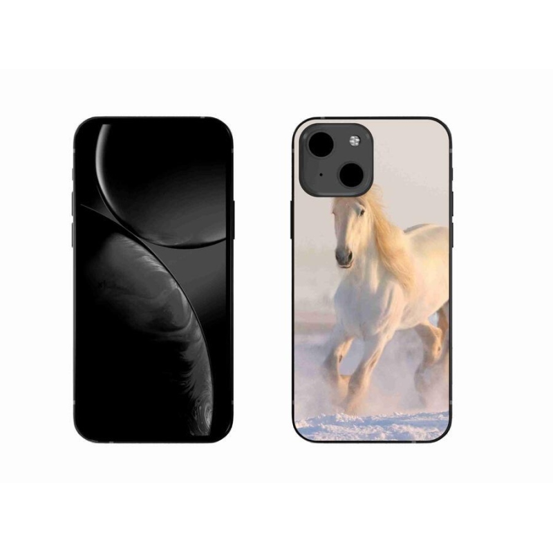 Gélový obal mmCase na mobil iPhone 13 6.1 - kôň v snehu