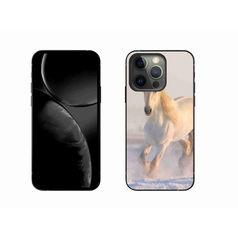 Gélový obal mmCase na mobil iPhone 13 Pro 6.1 - kôň v snehu