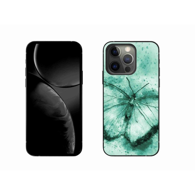 Gélový obal mmCase na mobil iPhone 13 Pro 6.1 - zelený motýľ