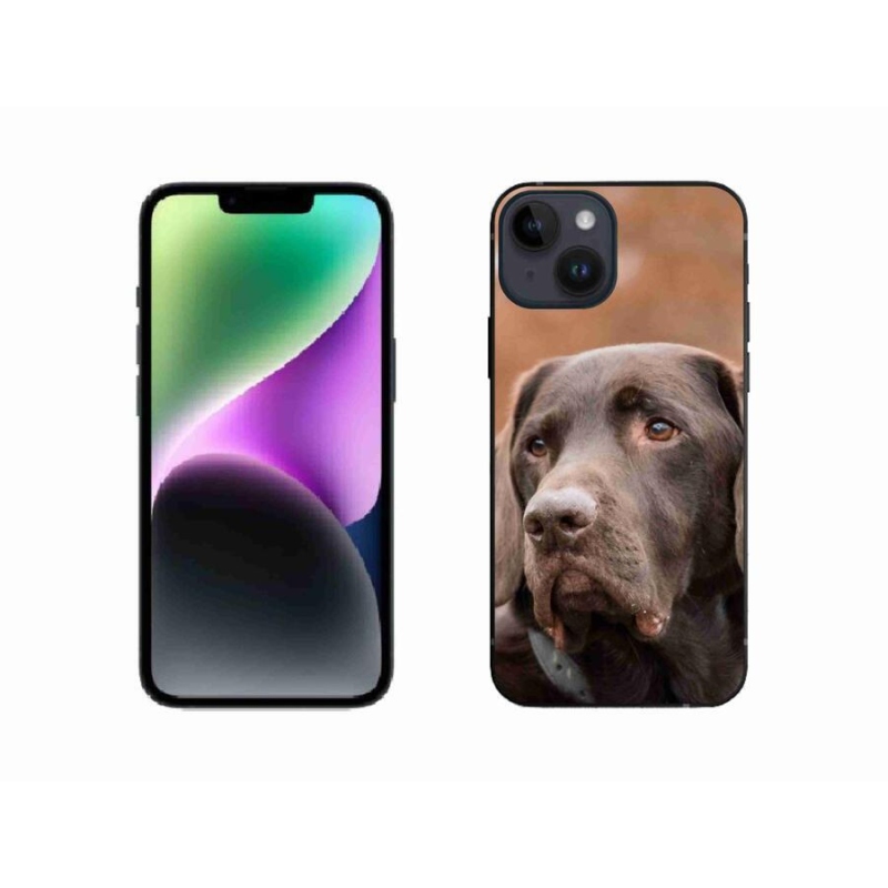 Gélový obal mmCase na mobil iPhone 14 - hnedý labrador