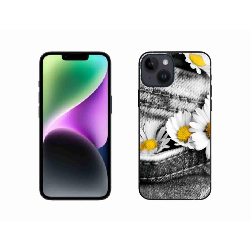 Gélový obal mmCase na mobil iPhone 14 - margarétky