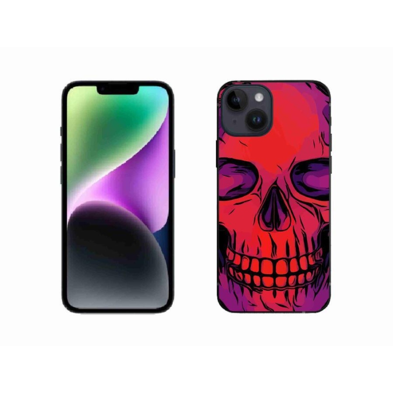 Gélový obal mmCase na mobil iPhone 14 - lebka