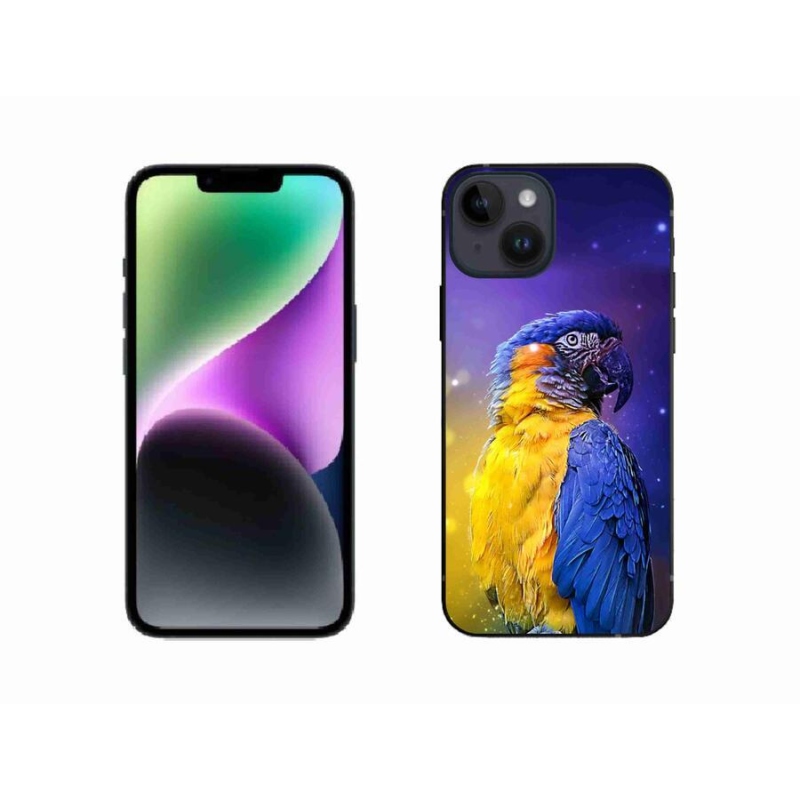 Gélový obal mmCase na mobil iPhone 14 - papagáj ara 1