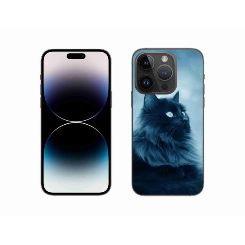 Gélový obal mmCase na mobil iPhone 14 Pro 6.1 - čierna mačka 1