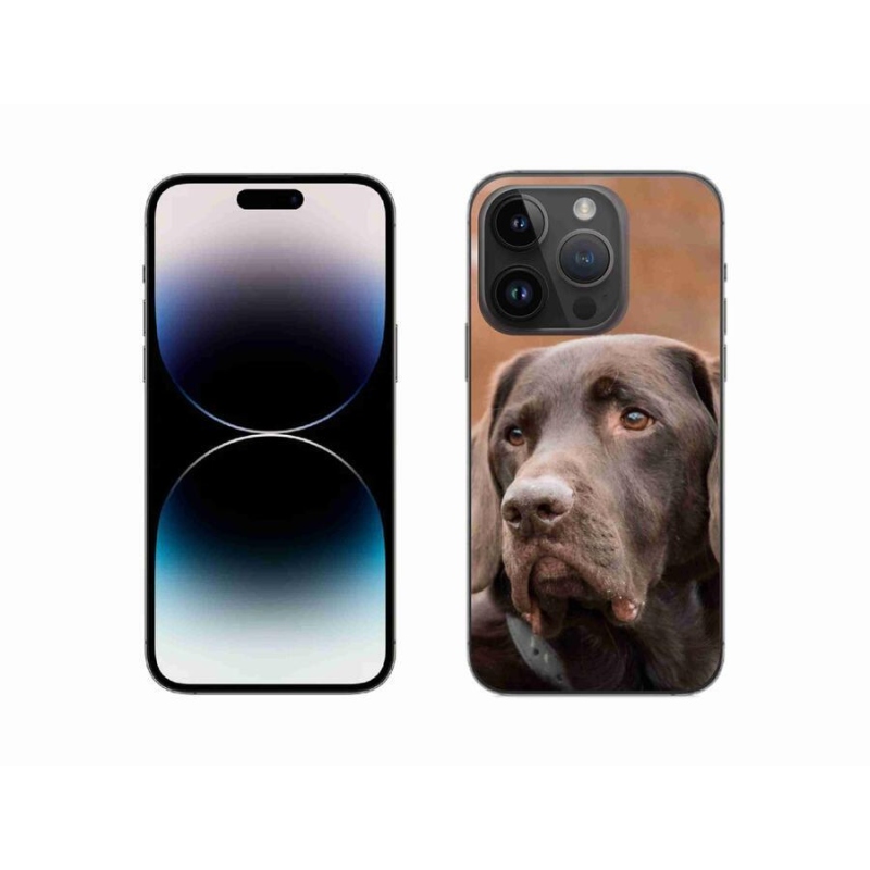 Gélový obal mmCase na mobil iPhone 14 Pro 6.1 - hnedý labrador