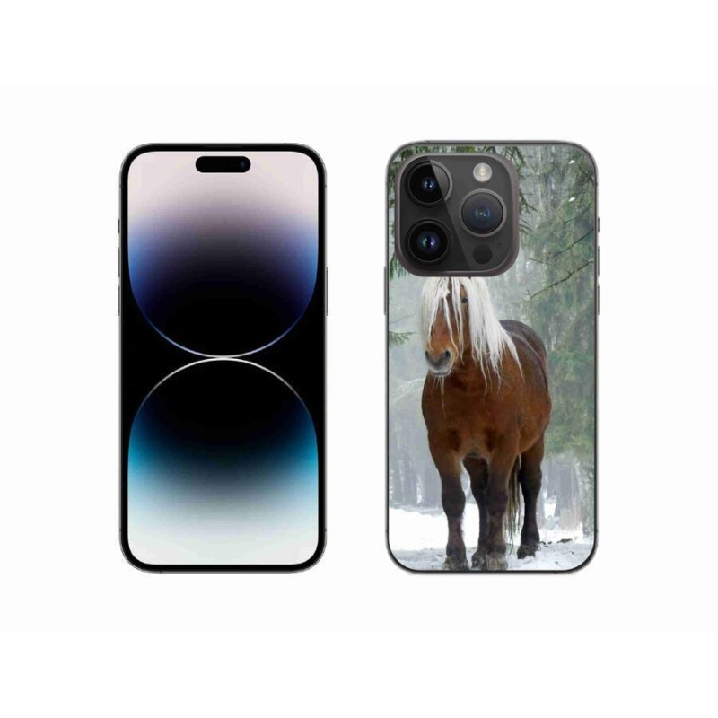 Gélový obal mmCase na mobil iPhone 14 Pro 6.1 - kôň v lese