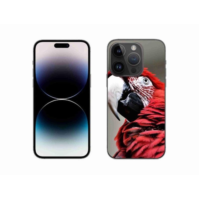 Gélový obal mmCase na mobil iPhone 14 Pro 6.1 - papagáj ara červený