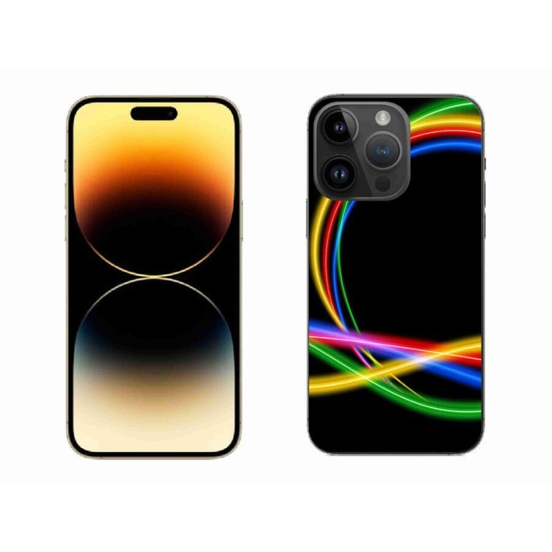 Gélový obal mmCase na mobil iPhone 14 Pro Max 6.7 - neónové kruhy